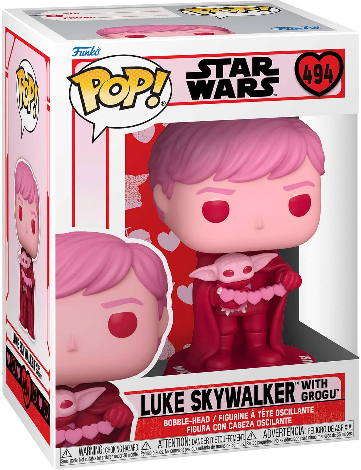 Angle. Funko - POP! Star Wars: Valentines S2 - Luke & Grogu - Multi.