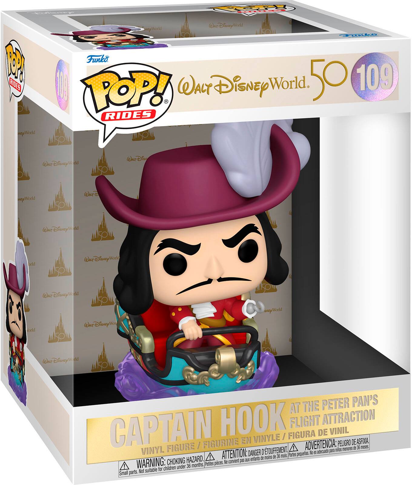 Angle. Funko - POP Ride: WDW50- Hook on Peter Pan Flight.