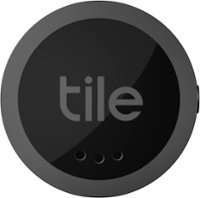 Tile by Life360 - Sticker (2022) - 1 Pack Small Bluetooth Tracker, Remote Finder and Item Locator, Pets and More; Up to 250 ft. Range - Black - Angle_Zoom