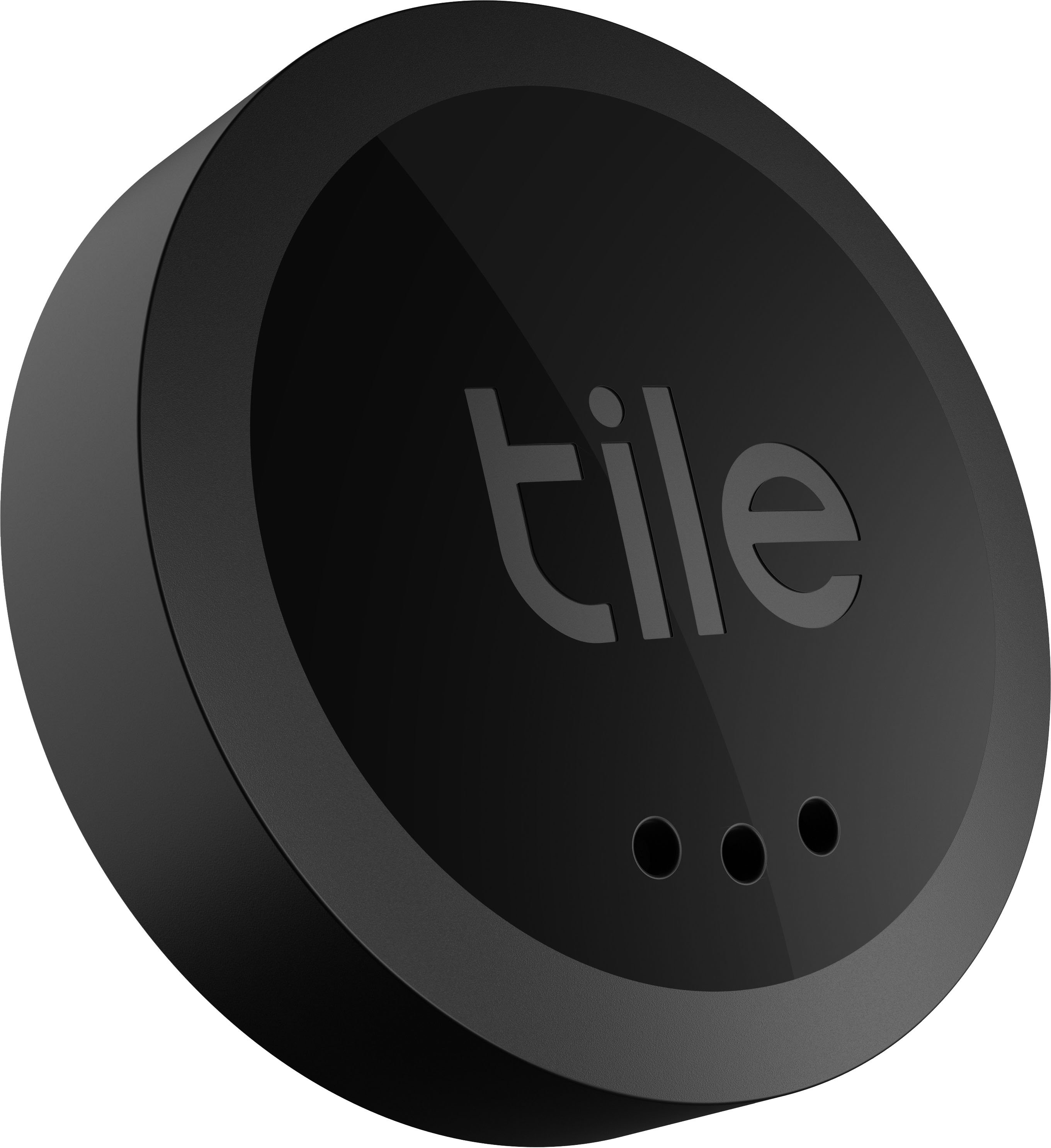 Left View: Tile by Life360 - Sticker (2022) - 1 Pack Small Bluetooth Tracker, Remote Finder and Item Locator, Pets and More; Up to 250 ft. Range - Black