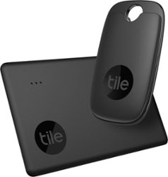 Tile - Performance Pack (2022) - 2 Pack (1 Pro, 1 Slim)- Bluetooth Tracker, Item Locator & Finder for Keys, Wallets & More - Black - Angle_Zoom