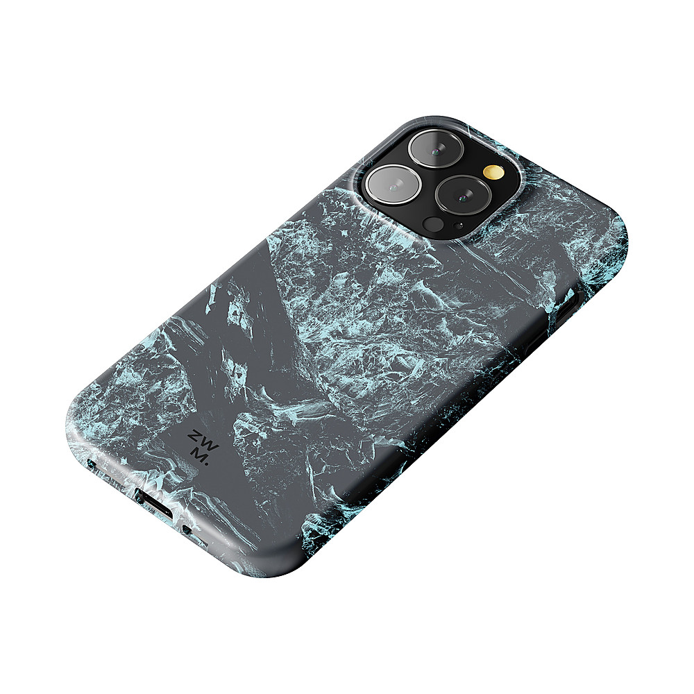 Angle View: Zero Waste Movement - Apple iPhone 13 Pro Max Eco-Friendly Phone Case - Blue \ Black