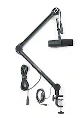 Front. Gator Frameworks - Pro Desktop Mic Boom Stand - Black.