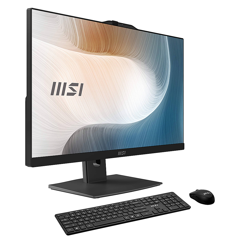 Angle View: MSI - Modern 23.8" Touch-Screen All-In-One - Intel Pentium Gold - 4 GB Memory - 128 GB SSD - Black