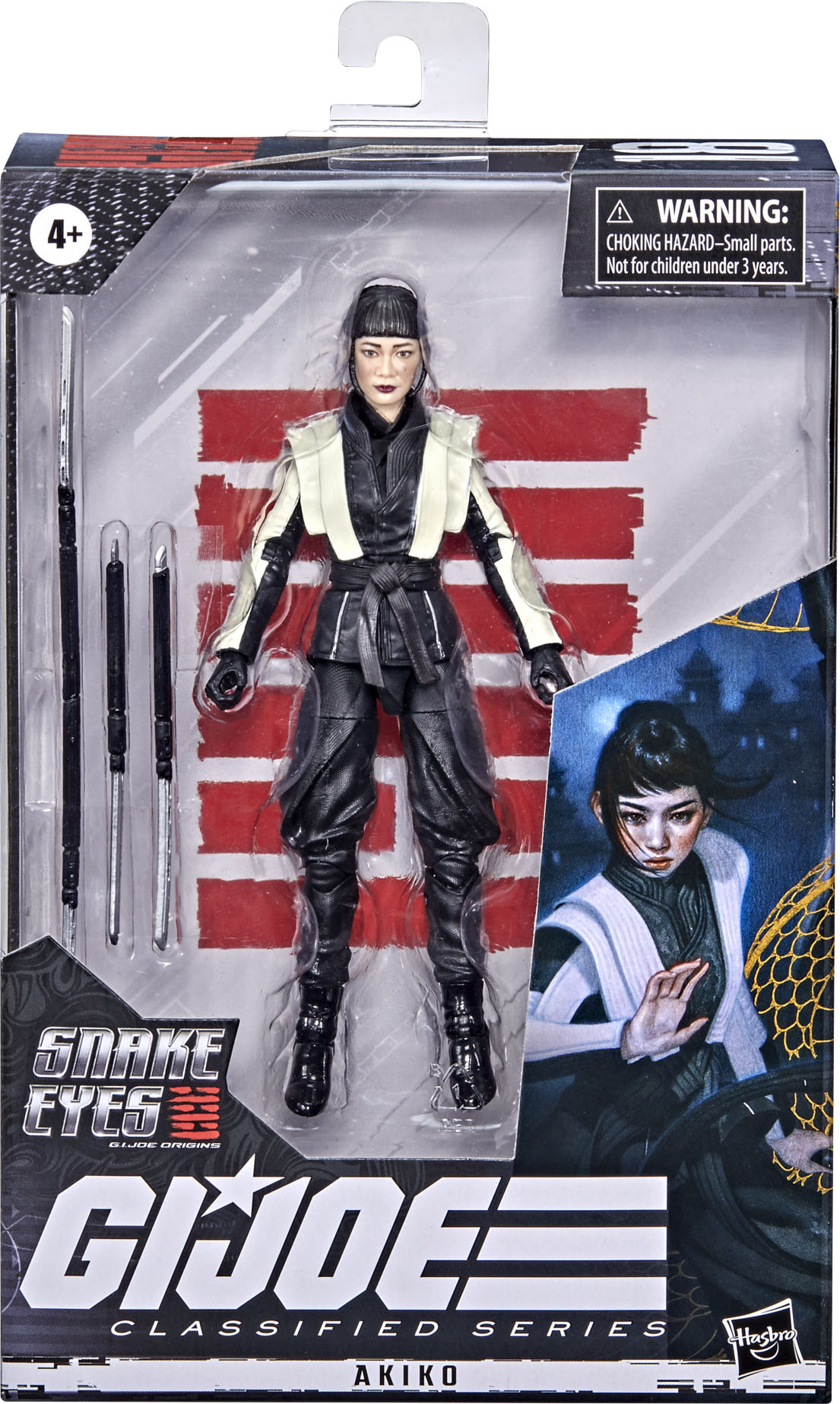 Hasbro - G.I. Joe Classified Series Snake Eyes: G.I. Joe Origins Akiko Action Figure 18, Premium Toy with Custom Package Art