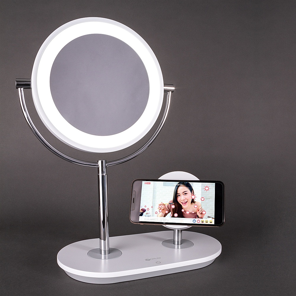 Ottlite 320 Lumen Led Makeup Mirror, Ottlite Makeup Mirror With Charging Pad