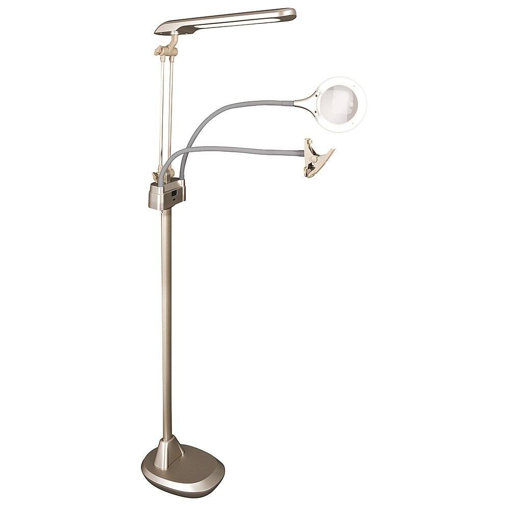 OttLite - 1300 Lumen Ultimate 3-in-1 Craft Lamp - Nickel/Gray