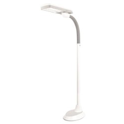 OttLite - 930 Lumen Pivoting Shade Floor Lamp - White/Gray - Front_Zoom