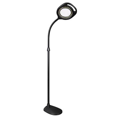 OttLite - 2-in-1 LED Magnifier Floor and Table Light - Black