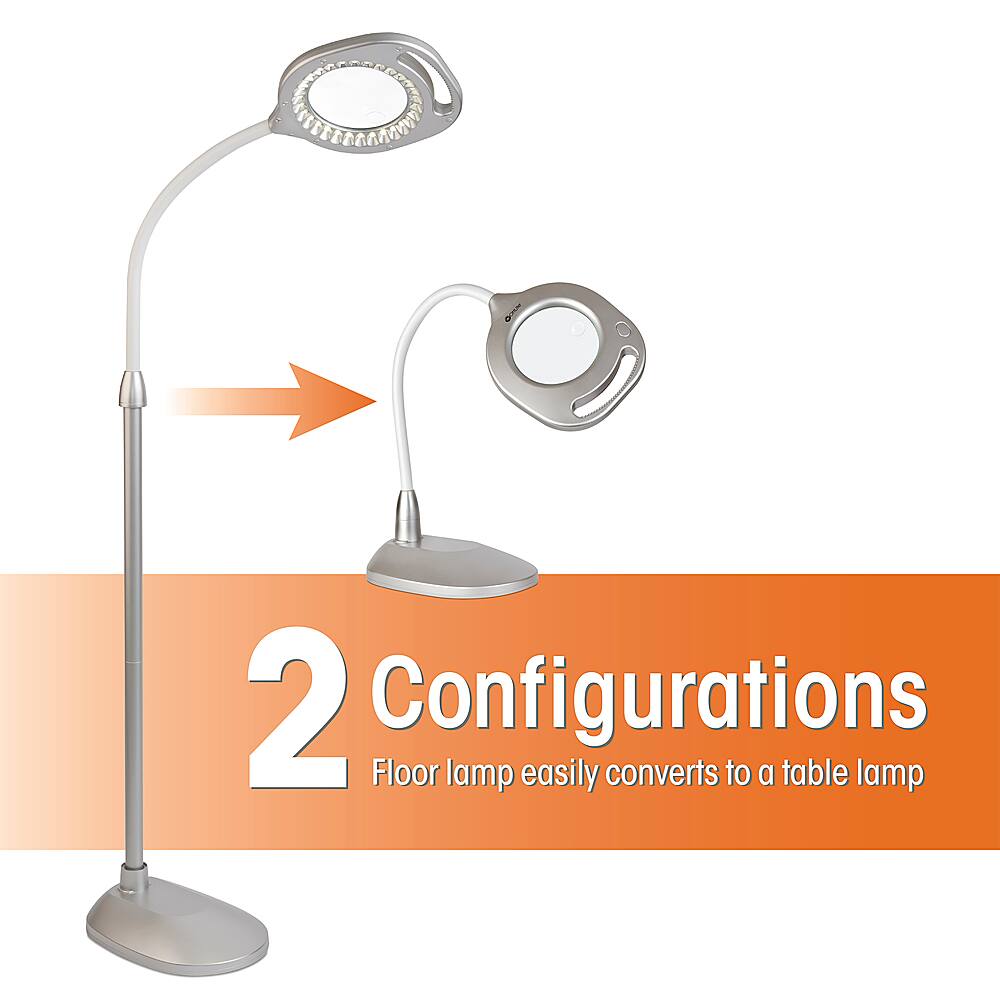 2 Configurations: Floor lamp easily converts to a table lamp.
