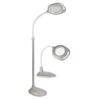 OttLite - 240 Lumen 2-in-1 LED Magnifier Floor and Table Light - Silver/White - Front_Zoom