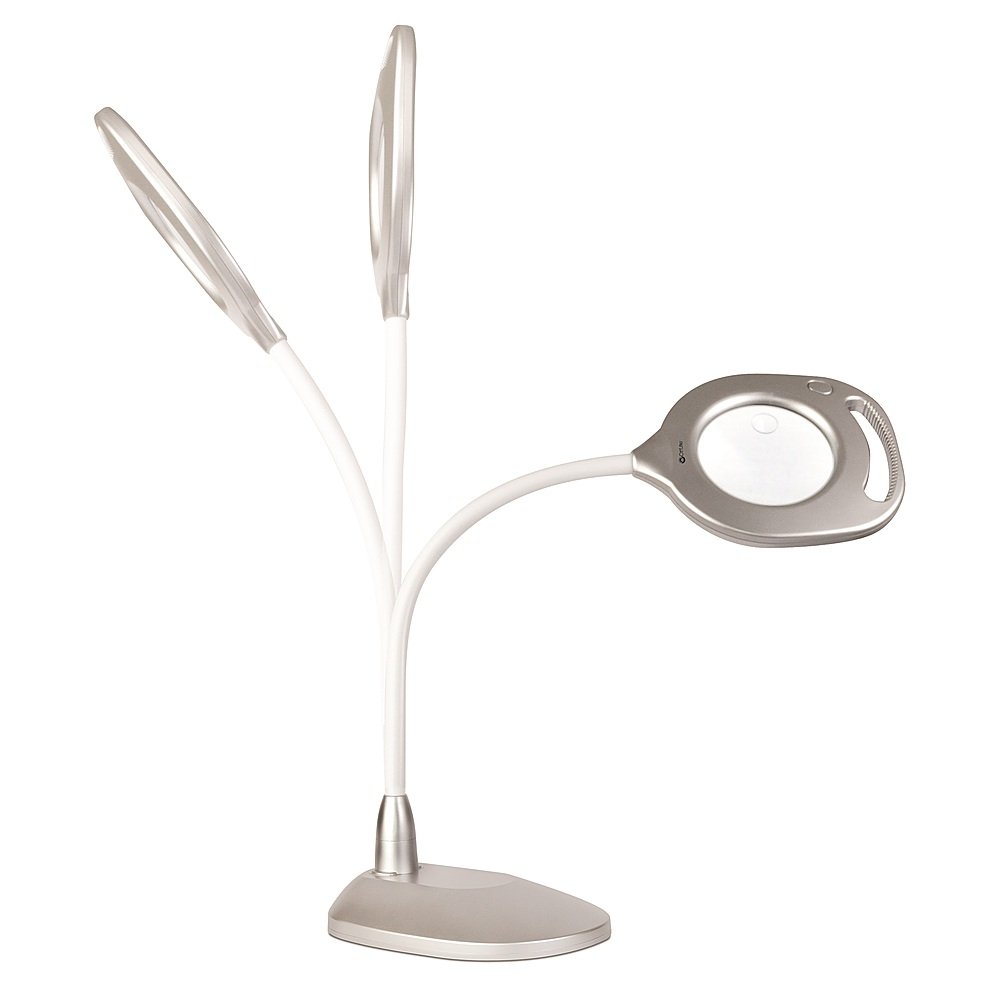 OttLite 881 Lumen Dimmable LED Floor Lamp with Magnifier White/Gray  CSP57WGC-SHPR - Best Buy