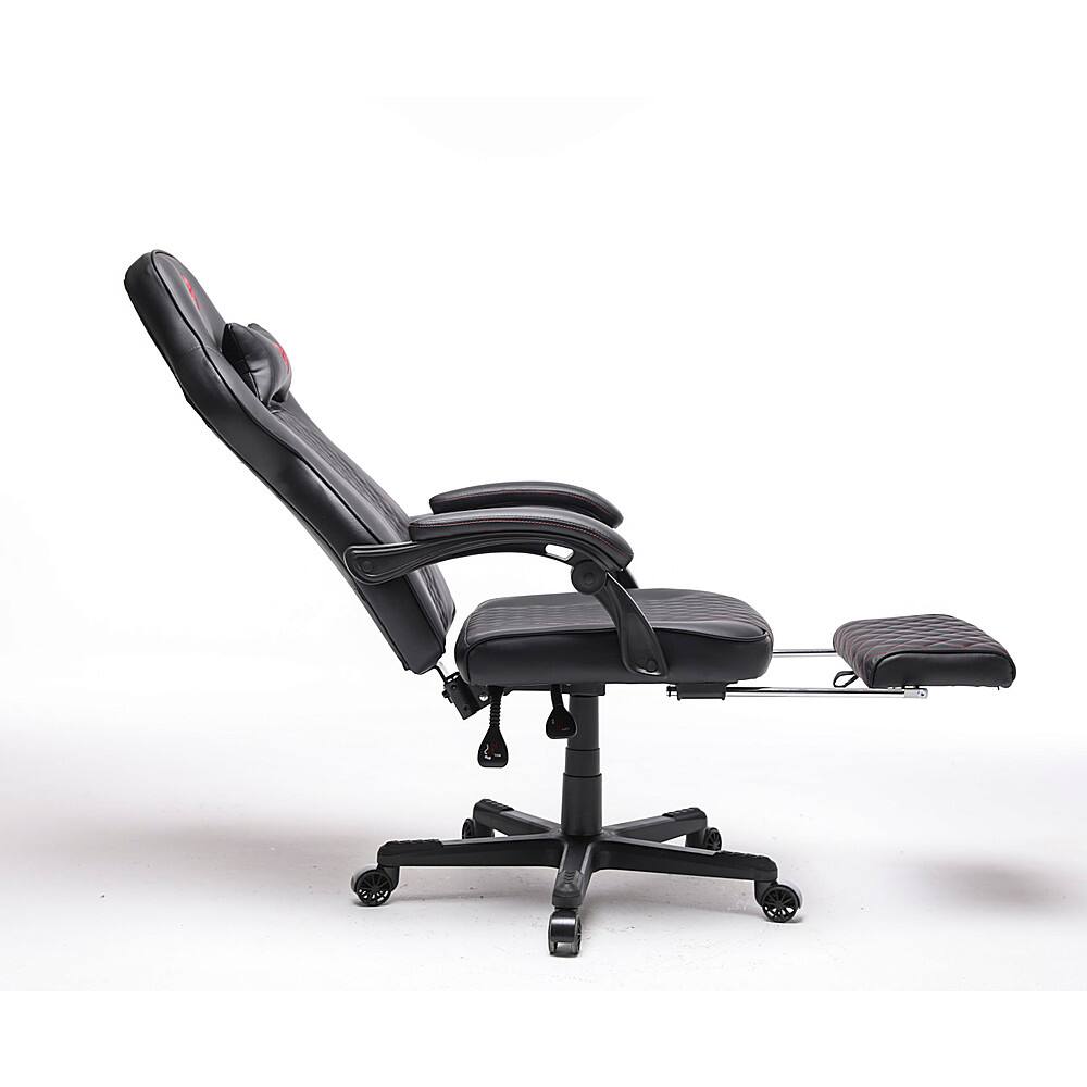 Left. Arozzi - Mugello Special Edition Gaming Chair with Footrest - Black.