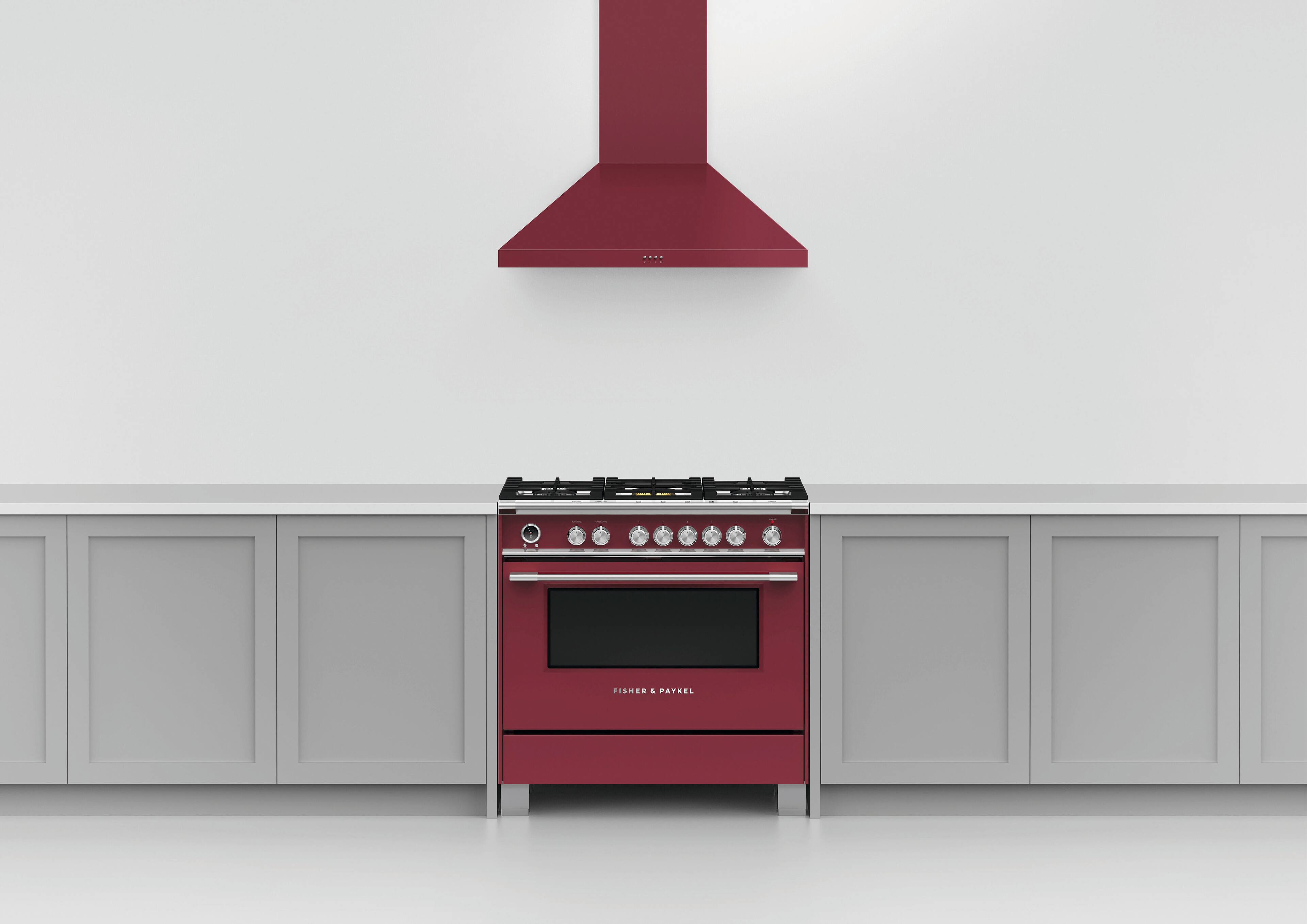 Alt View 14. Fisher & Paykel - 36" Convertible Range Hood - Red.