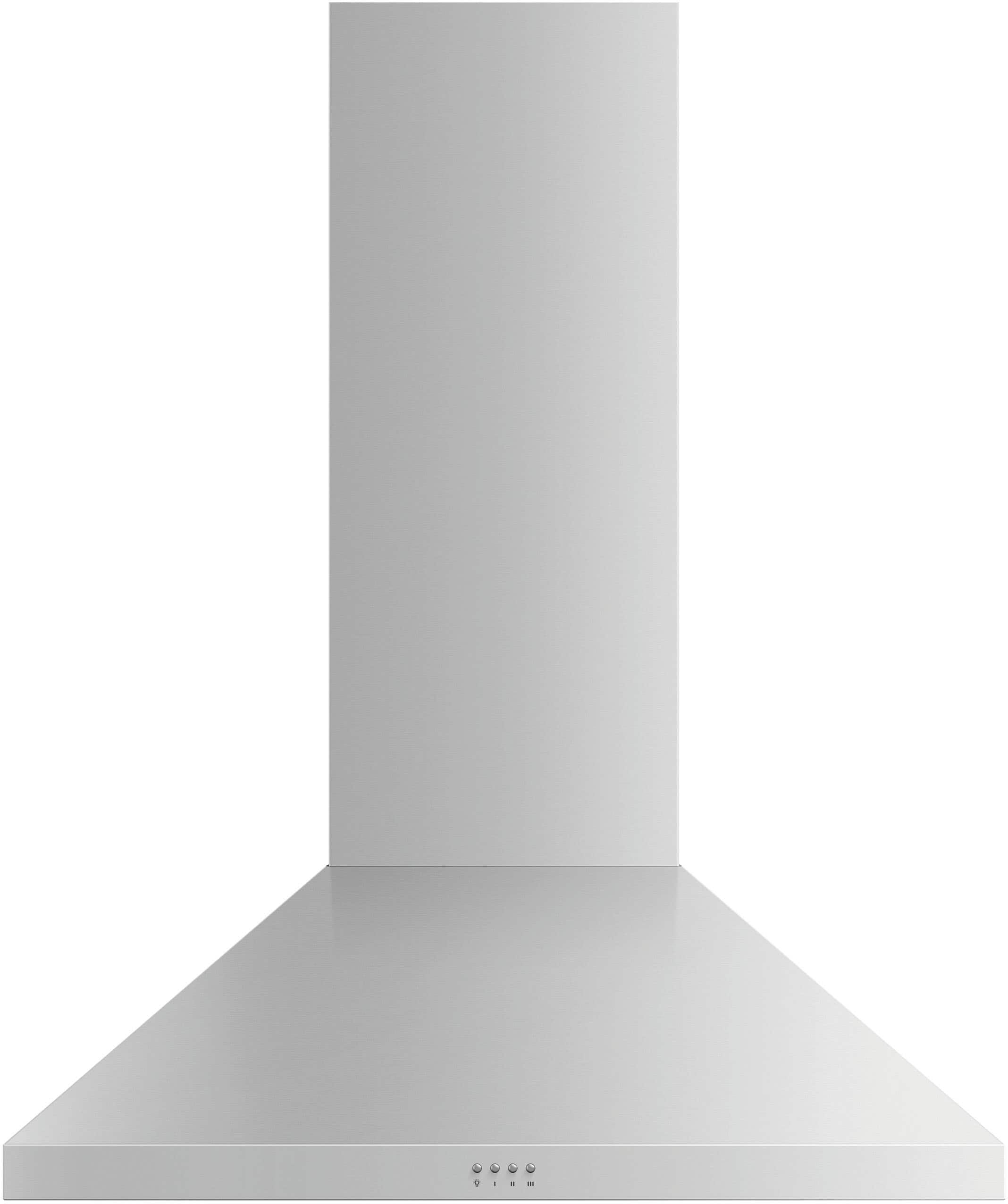 Fisher & Paykel - 36 inches - Convertible - Wall Range Hood - Silver - Front_Zoom
