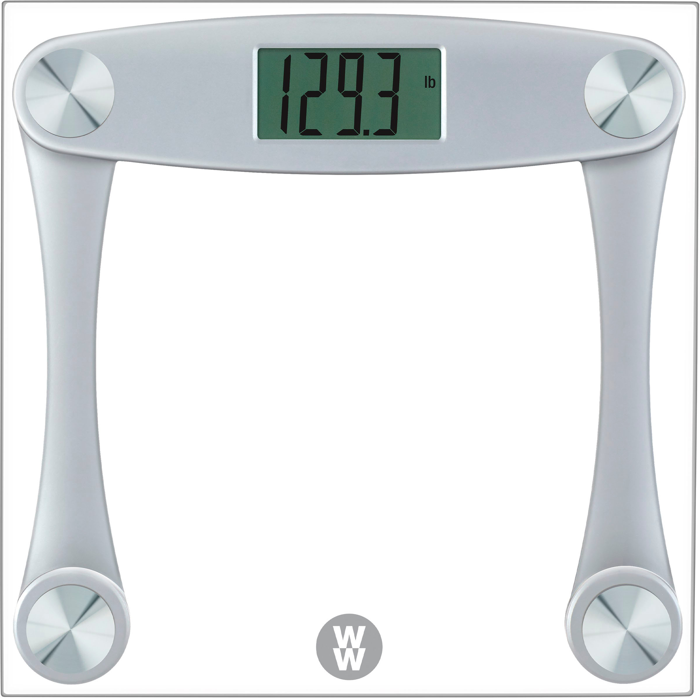 Conair - Weight Watchers Glass & Silver Scale W/ LCD Display - Silver