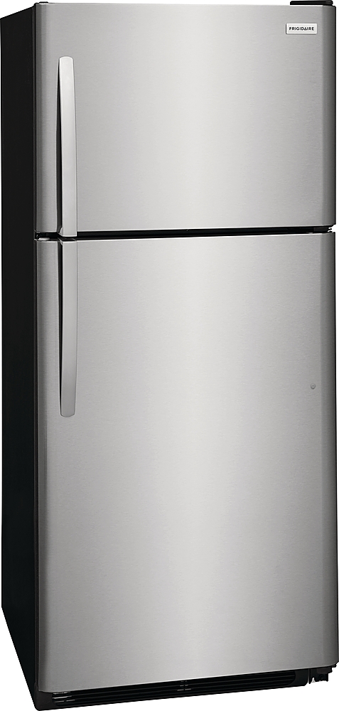 Angle View: Frigidaire - 20.5 Cu. Ft. Top-Freezer Refrigerator - Stainless steel