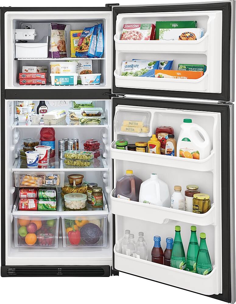 Alt View 4. Frigidaire - 20.5 Cu. Ft. Top-Freezer Refrigerator - Stainless Steel.