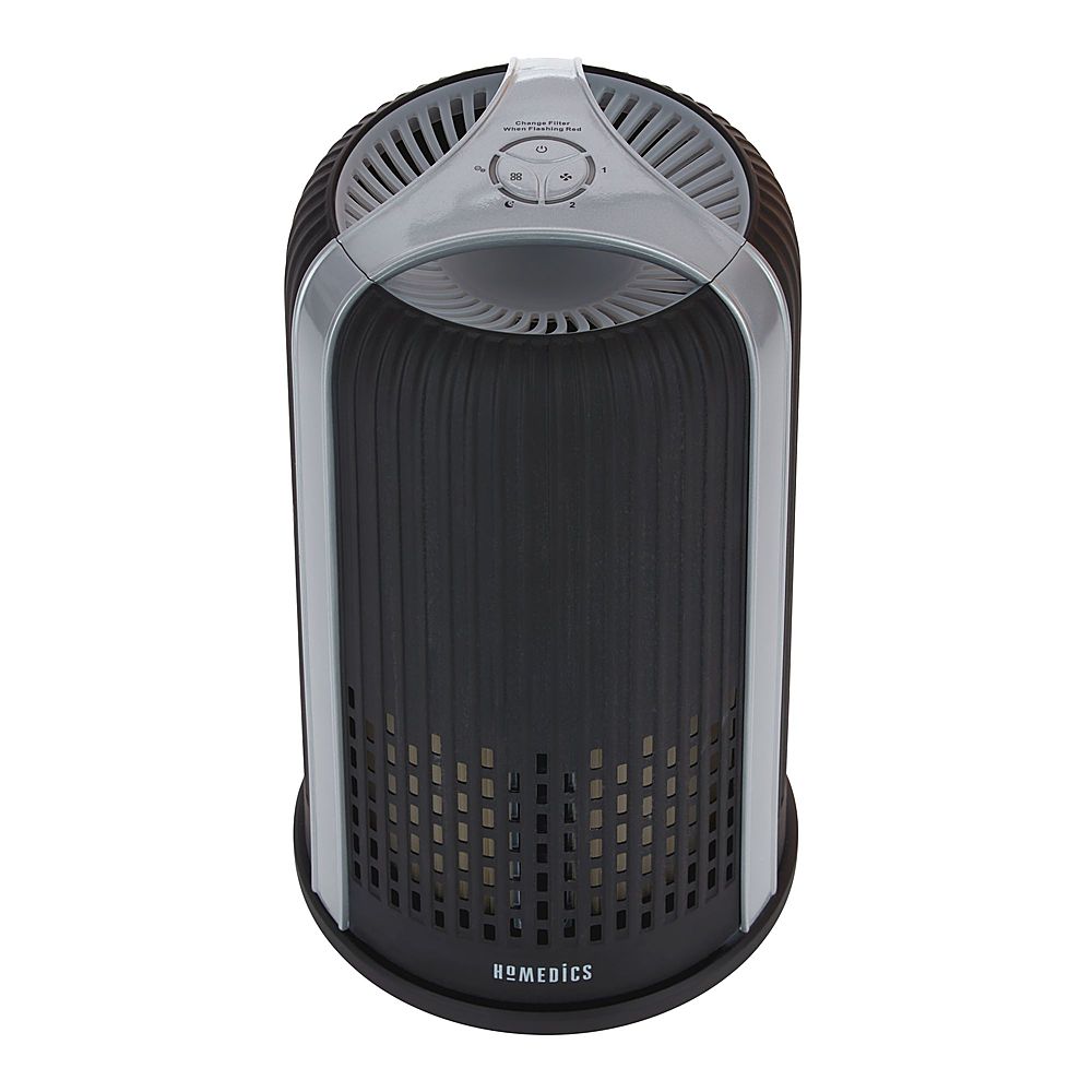 Angle View: HoMedics - TotalClean 4-in-1 Tower Air Purifier - Black