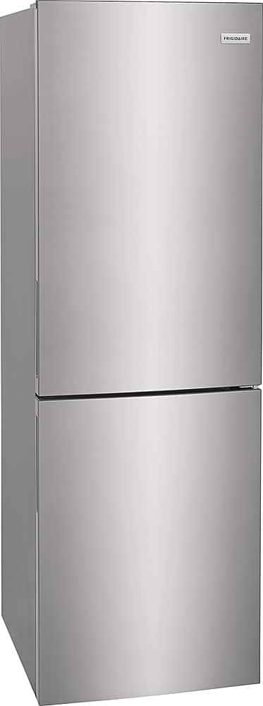 Angle. Frigidaire - 11.5 Cu. Ft. Bottom-Freezer Refrigerator - Brushed Steel.