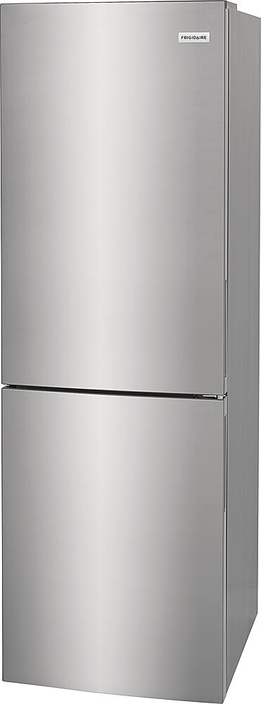 Left. Frigidaire - 11.5 Cu. Ft. Bottom-Freezer Refrigerator - Brushed Steel.