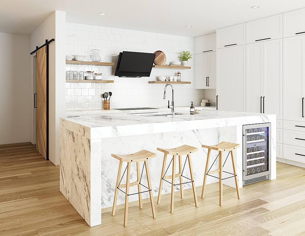 Alt View 13. Zephyr - Apex 90 cm. Shell Only Wall Mount Range Hood with LED Lights - Matte Black.