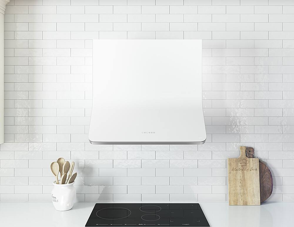 Alt View 11. Zephyr - Horizon 36 in. Shell Only Wall Mount Range Hood with LED Lights - Matte White.