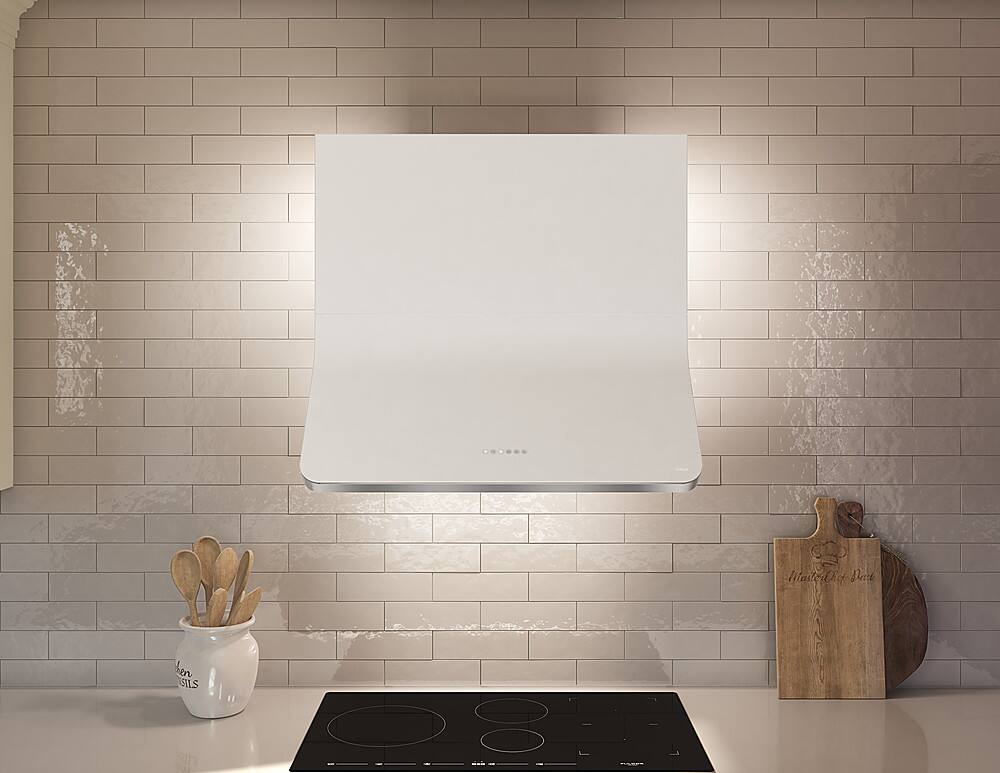 Alt View 19. Zephyr - Horizon 36 in. Shell Only Wall Mount Range Hood with LED Lights - Matte White.