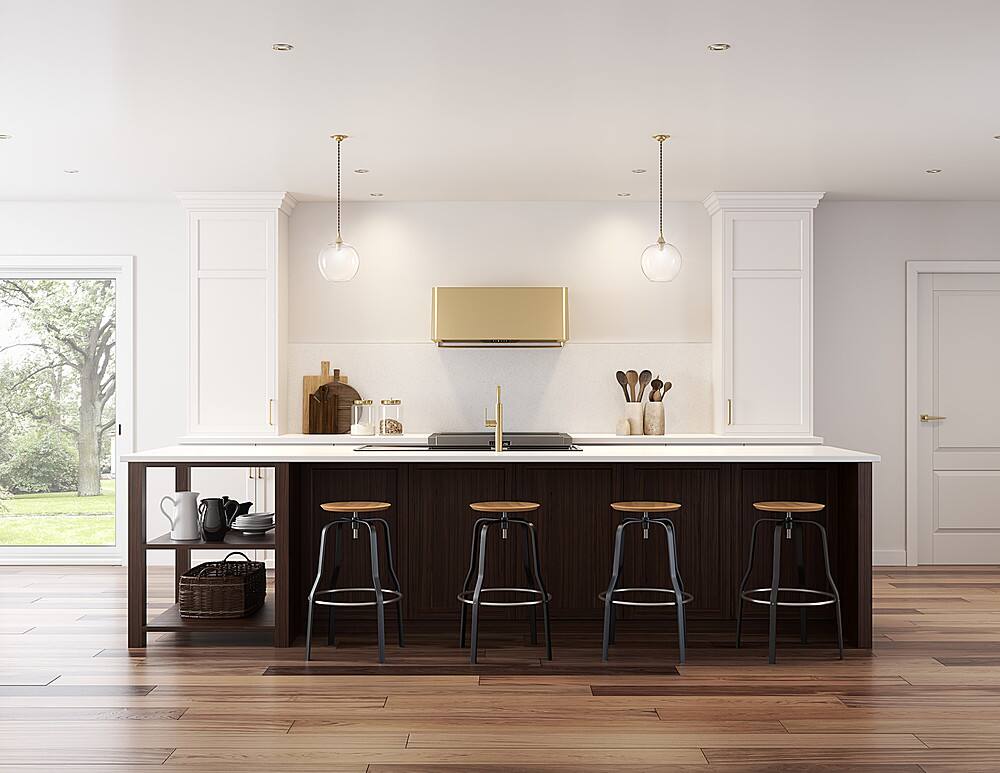 Alt View 13. Zephyr - Mesa 36 in. Shell Only Wall Mount Range Hood with LED Lights - Satin Gold.