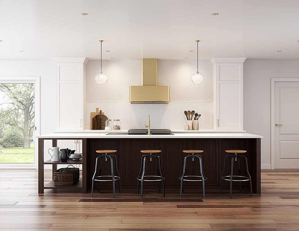 Alt View 19. Zephyr - Mesa 36 in. Shell Only Wall Mount Range Hood with LED Lights - Satin Gold.