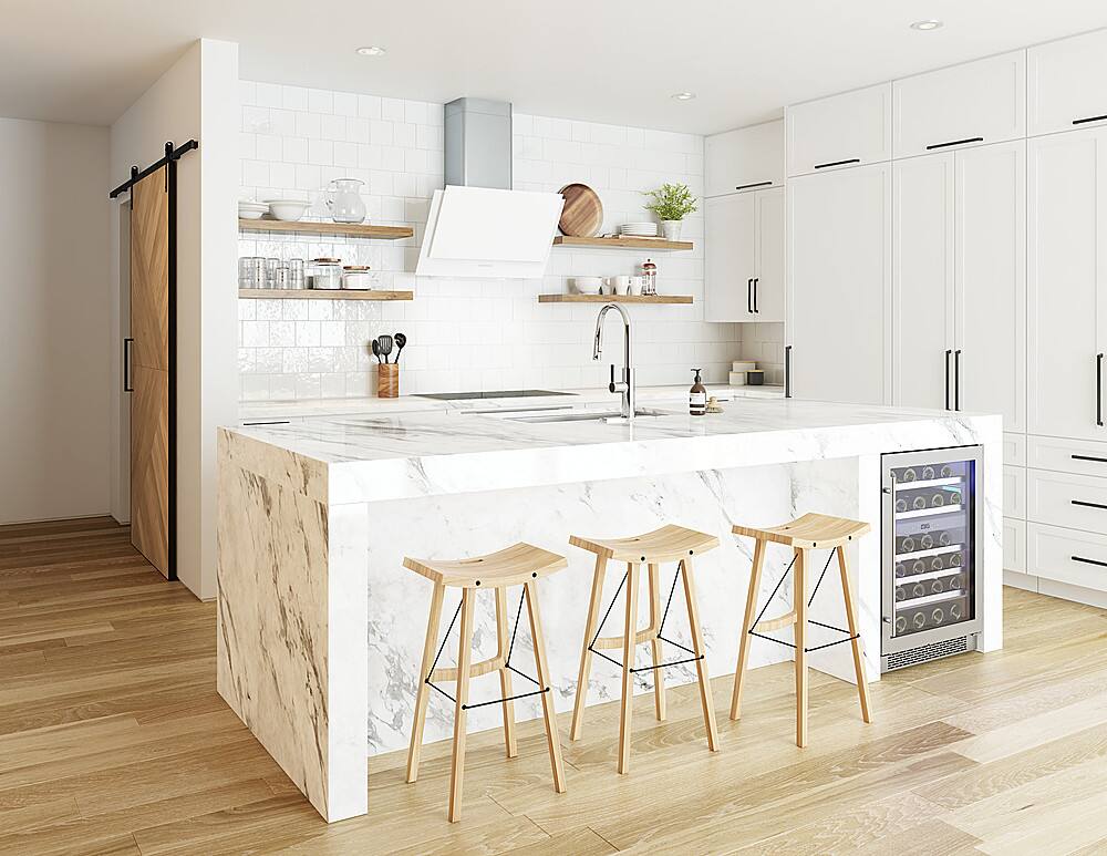 Alt View 18. Zephyr - Apex 90 cm. Shell Only Wall Mount Range Hood with LED Lights - Matte White.