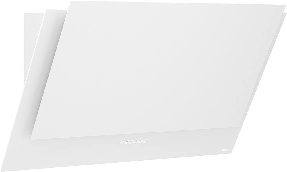 Left. Zephyr - Apex 90 cm. Shell Only Wall Mount Range Hood with LED Lights - Matte White.