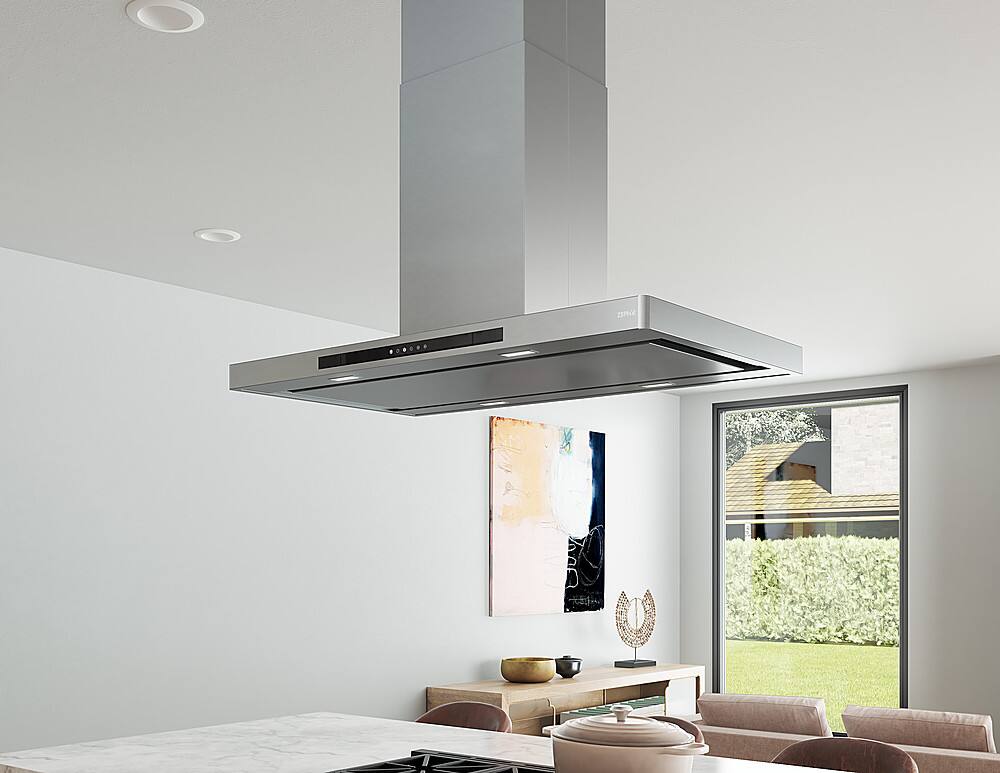 Alt View 12. Zephyr - Vista 42 in. Shell Only Island Mount Range Hood with LED Lights - Stainless Steel.