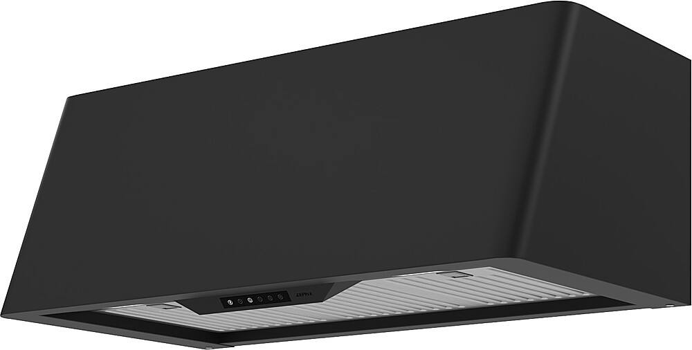 Angle. Zephyr - Mesa 36 in. Shell Only Wall Mount Range Hood with LED Lights - Matte Black.