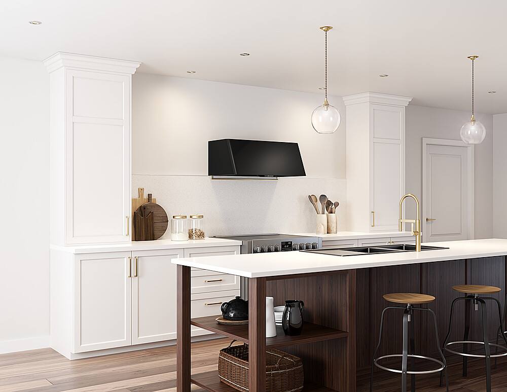 Alt View 18. Zephyr - Mesa 36 in. Shell Only Wall Mount Range Hood with LED Lights - Matte Black.