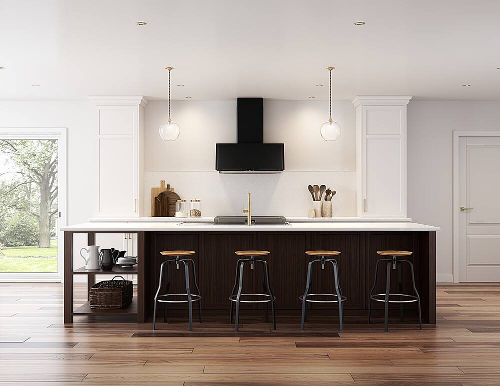 Alt View 19. Zephyr - Mesa 36 in. Shell Only Wall Mount Range Hood with LED Lights - Matte Black.