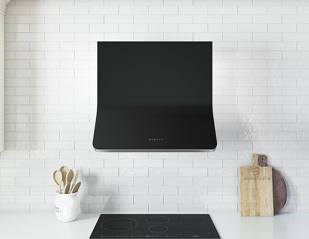 Alt View 11. Zephyr - Horizon 36 in. Shell Only Wall Mount Range Hood with LED Lights - Matte Black.