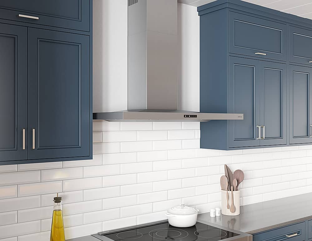 Alt View 14. Zephyr - Layers 36 in. Shell Only Wall Mount Range Hood with LED Lights - Stainless Steel.