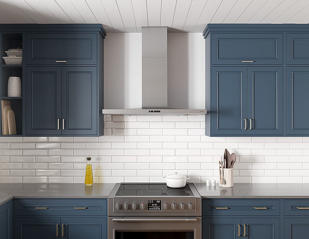 Alt View 11. Zephyr - Layers 42 in. Shell Only Wall Mount Range Hood with LED Lights - Stainless Steel.