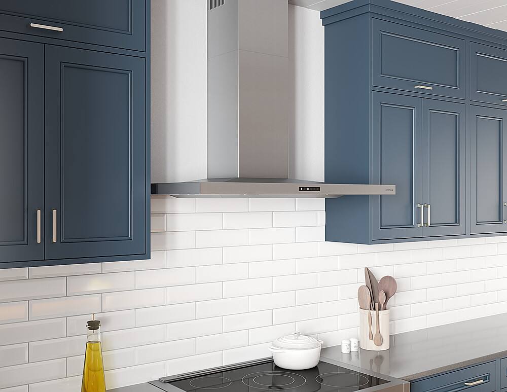 Alt View 14. Zephyr - Layers 42 in. Shell Only Wall Mount Range Hood with LED Lights - Stainless Steel.