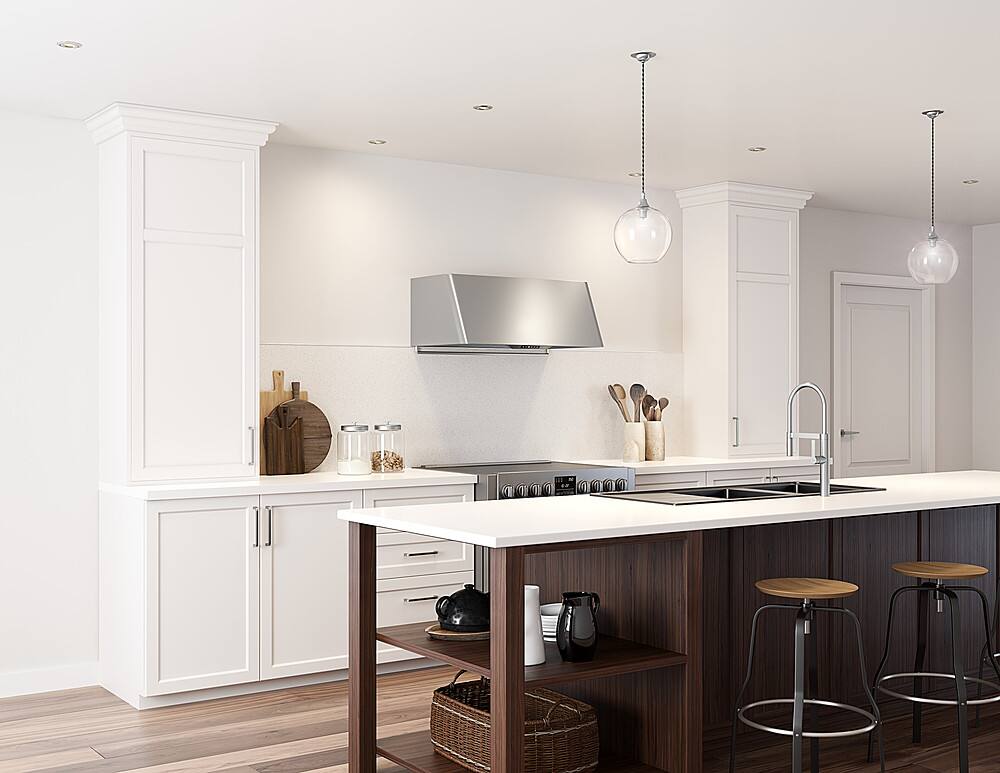 Alt View 19. Zephyr - Mesa 36 in. Shell Only Wall Mount Range Hood with LED Lights - Stainless Steel.