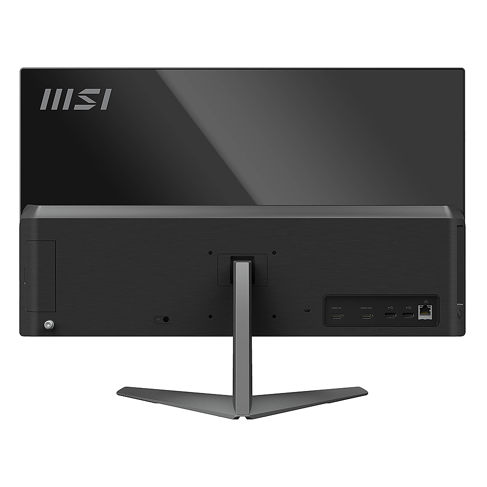 Back View: MSI - 23.8" All-in-One - i3-1115G4 - UHD Graphics - 8GB Memory 256GB SSD - Win10H - Black