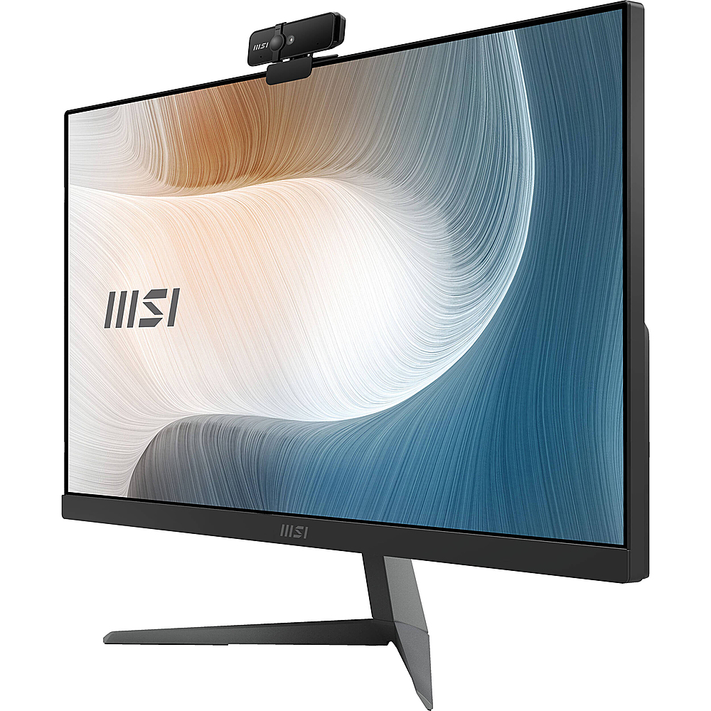 Left View: MSI - 23.8" All-in-One - i3-1115G4 - UHD Graphics - 8GB Memory 256GB SSD - Win10H - Black