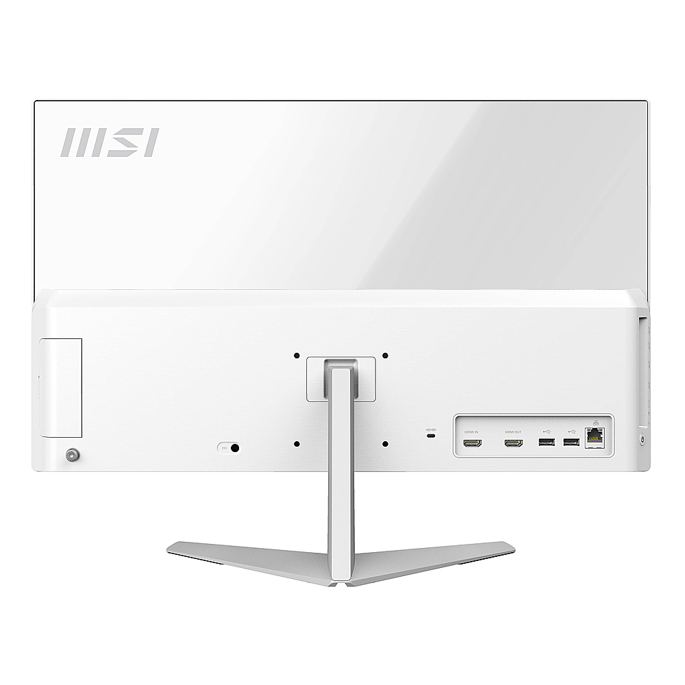 Back View: MSI - 23.8" All-in-One - i3-1115G4 - UHD Graphics - 8GB Memory - 256GB SSD - Win10H - White