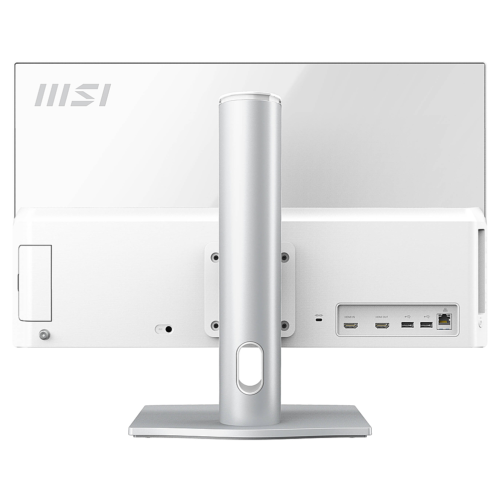 Back View: MSI - 23.8" All-in-One - i5-1135G7 - Intel Iris Xe Graphics - 8GB Memory - 256GB SSD - Win10H - White