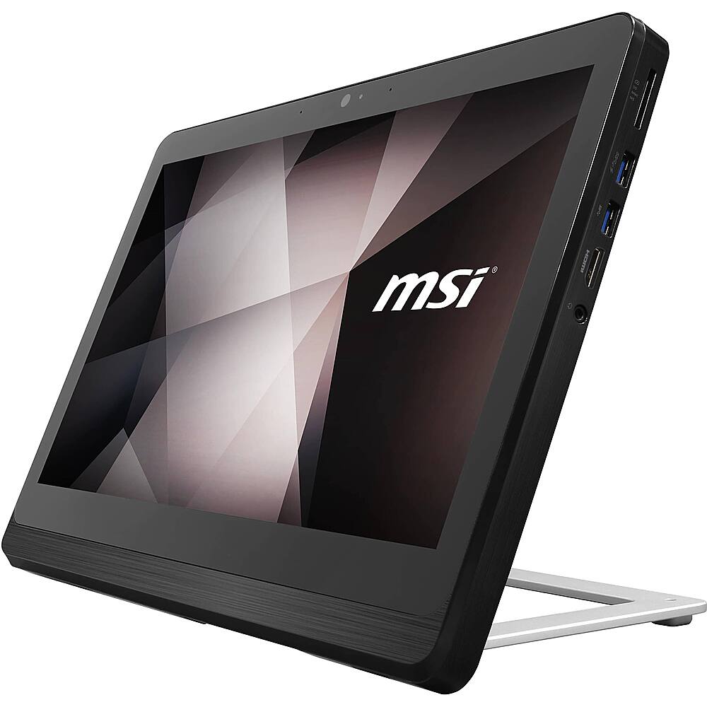 Angle View: MSI - 15.6" Touchscreen All-In-One - Celeron N4000 - UHD Graphics 600 - 4GB Memory - 128GB SSD - Win10PRO - Silver