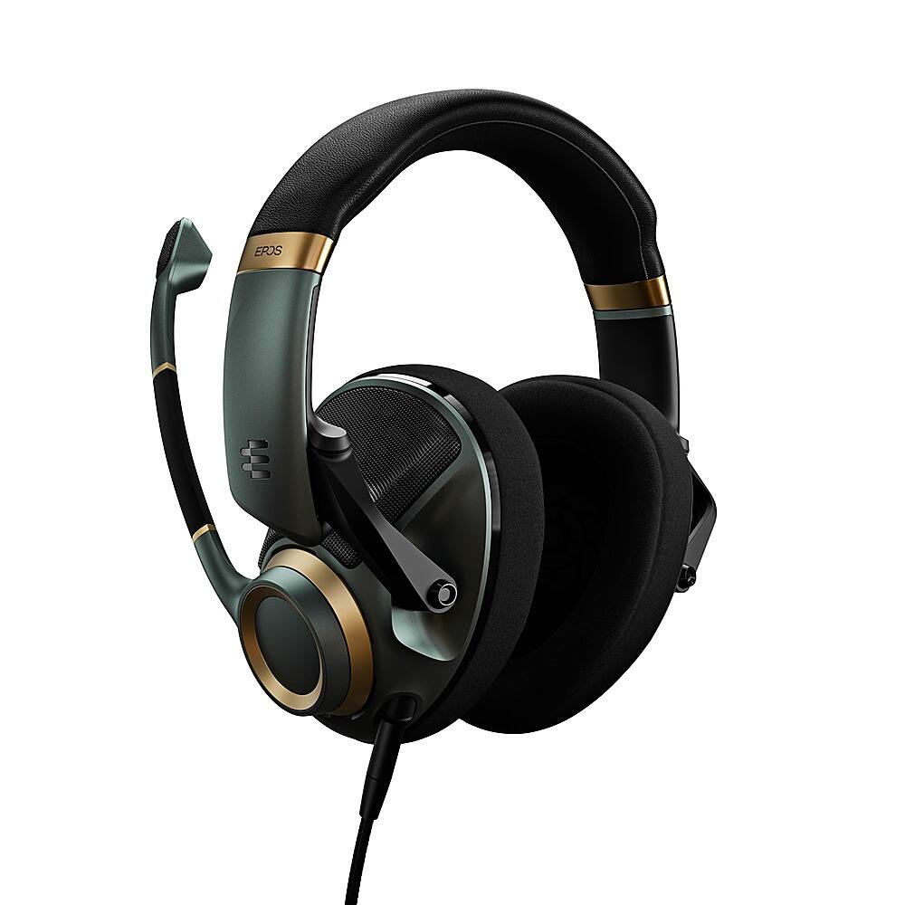 Angle. EPOS - H6PRO Open Acoustic Wired Gaming Headset for PC, PS5, PS4, Xbox Series X, Xbox One, Nintendo Switch, Mac - Racing Green.
