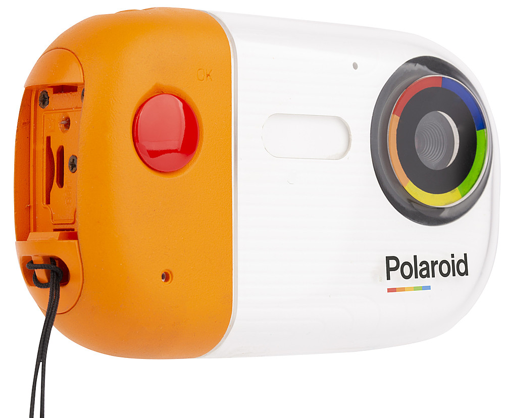 Angle View: Polaroid - Wave IE50-NOC 4K Video 18.0-Megapixel Waterproof Digital Camera - Orange/White