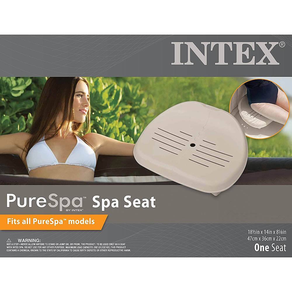 Left. Intex - PureSpa Inflatable Slip Resistant Removable Seat Hot Tub Spa Accessory - Beige.