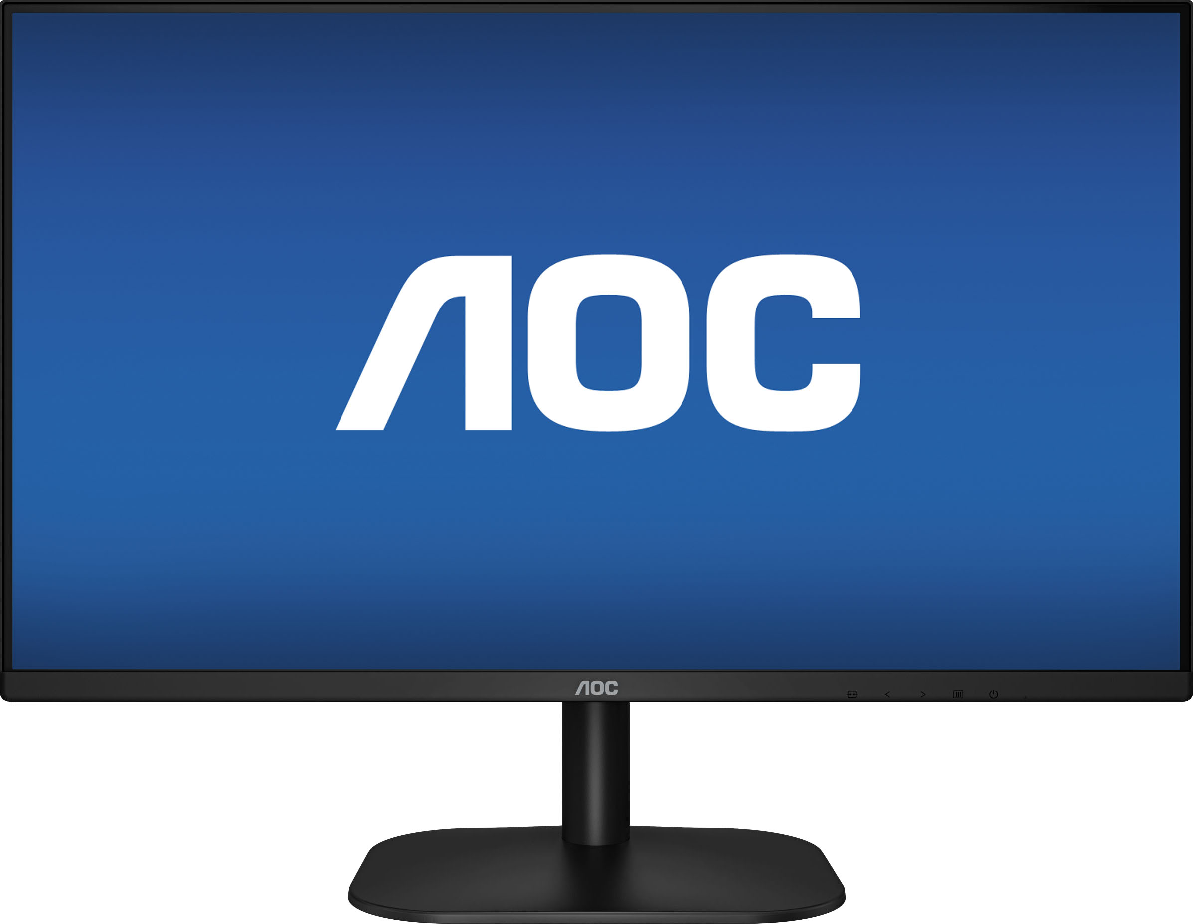 Left View: AOC - 23.8 LCD FHD Monitor with HDR (DisplayPort VGA, HDMI) - Black and Red